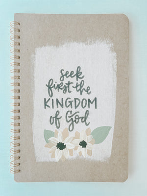 Seek first the Kingdom, Hand-Painted Spiral Bound Journal