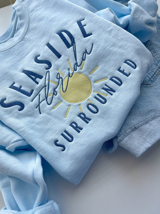 Embroidered Surrounded Retreat Comfort Colors Crewneck