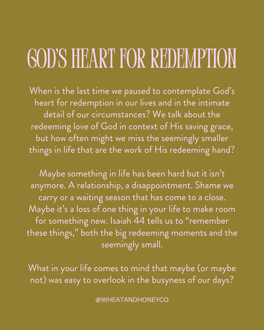 God's heart for redemption
