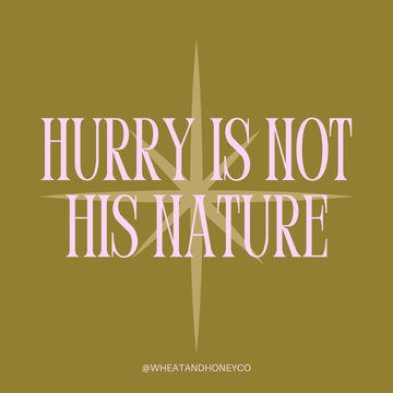 Hurry is not His nature