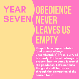 Obedience never leaves us empty - part 8 of 8