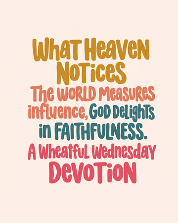 What if heaven notices different things than we do?