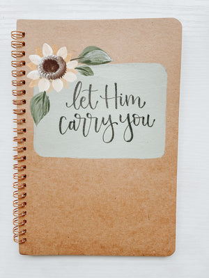 Let Him carry you, Hand-Painted Spiral Bound Journal