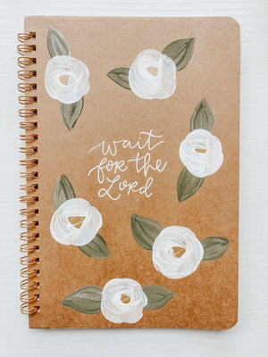 Wait for the Lord, Hand-Painted Spiral Bound Journal
