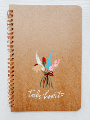 Take heart, Hand-Painted Spiral Bound Journal