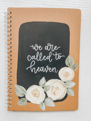 We are called to heaven, Hand-Painted Spiral Bound Journal