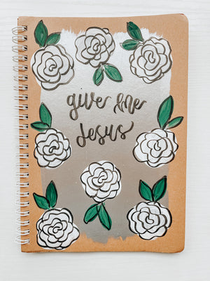 Give me Jesus, Hand-Painted Spiral Bound Journal
