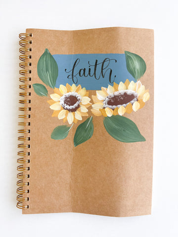 Faith, Hand-Painted Spiral Bound Journal