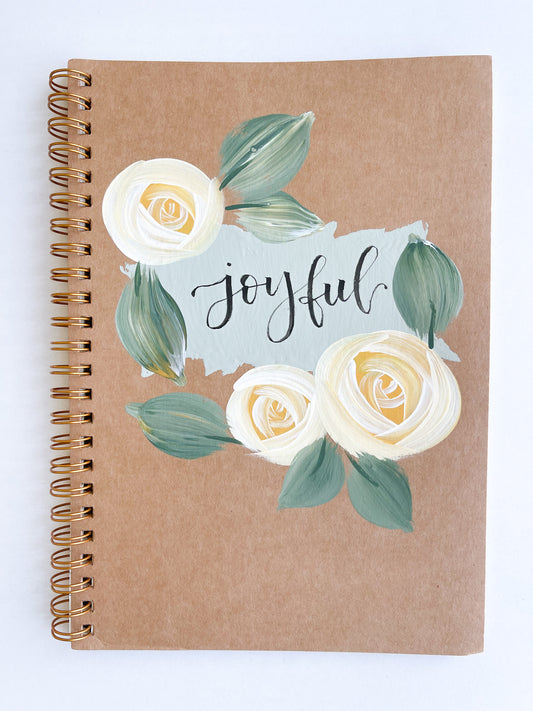 Joyful, Hand-Painted Spiral Bound Journal