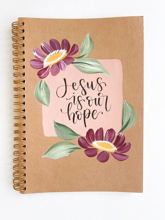 Jesus is our hope, Hand-Painted Spiral Bound Journal