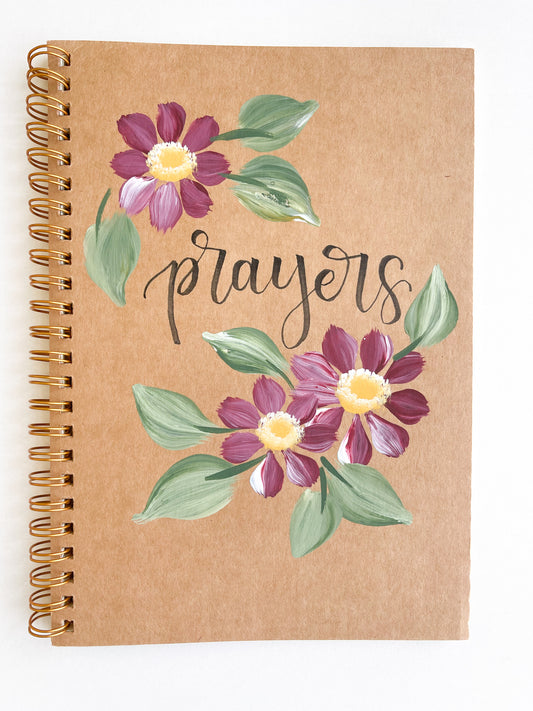 Prayers, Hand-Painted Spiral Bound Journal