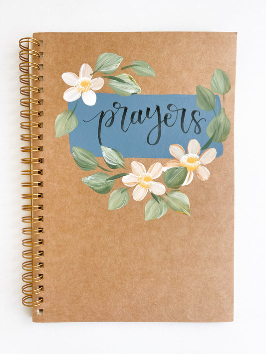 Prayers, Hand-Painted Spiral Bound Journal