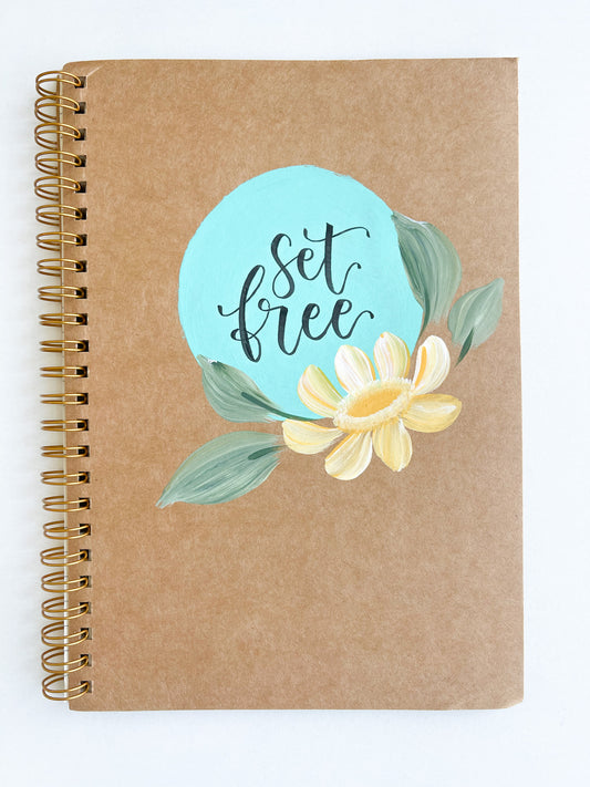 Set free, Hand-Painted Spiral Bound Journal