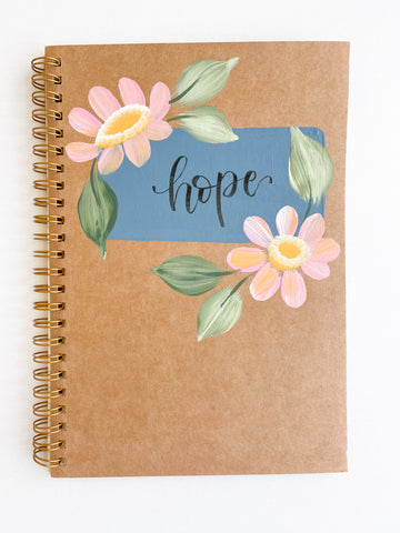 Hope, Hand-Painted Spiral Bound Journal