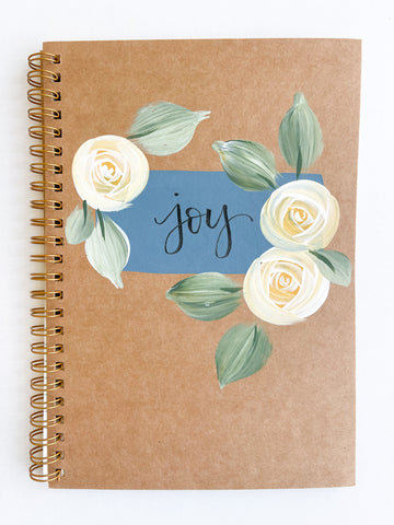 Joy, Hand-Painted Spiral Bound Journal