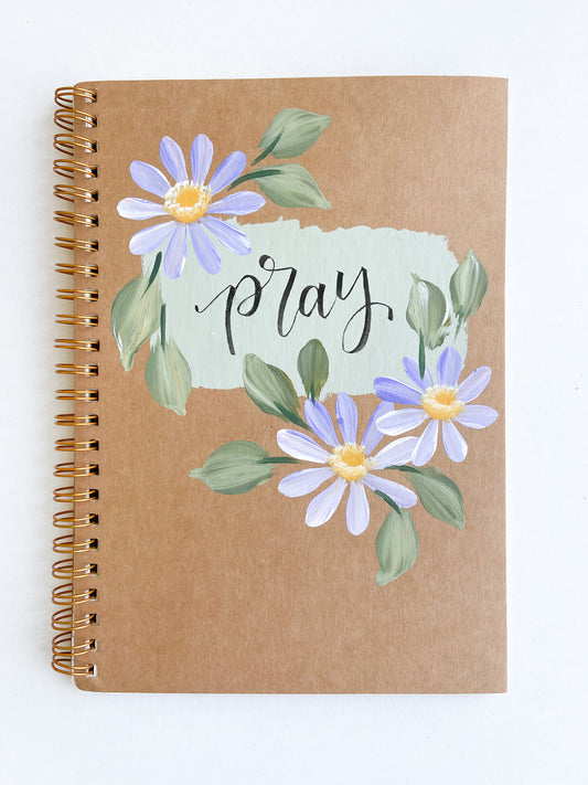 Pray, Hand-Painted Spiral Bound Journal