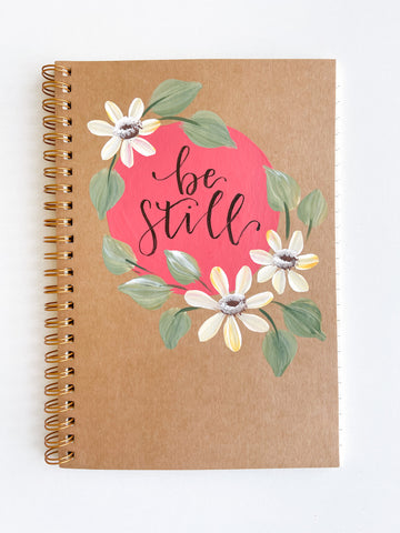 Be still, Hand-Painted Spiral Bound Journal