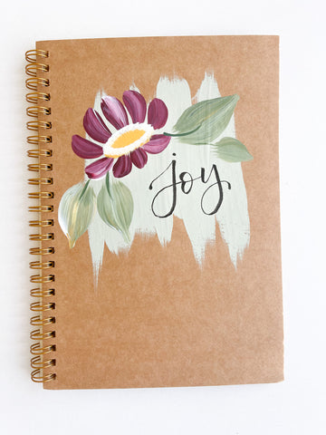 Joy, Hand-Painted Spiral Bound Journal