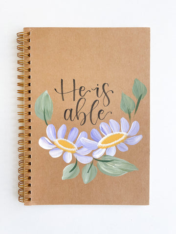 He is able, Hand-Painted Spiral Bound Journal