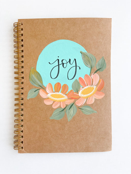 Joy, Hand-Painted Spiral Bound Journal