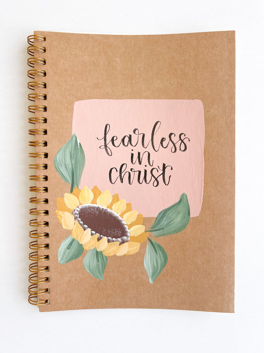 Fearless in Christ, Hand-Painted Spiral Bound Journal