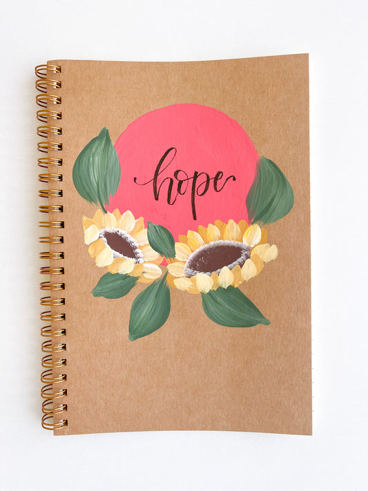 Hope, Hand-Painted Spiral Bound Journal