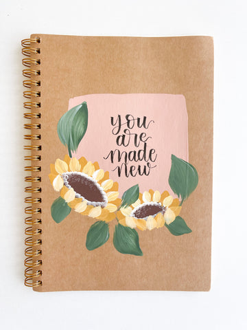 You are made new, Hand-Painted Spiral Bound Journal