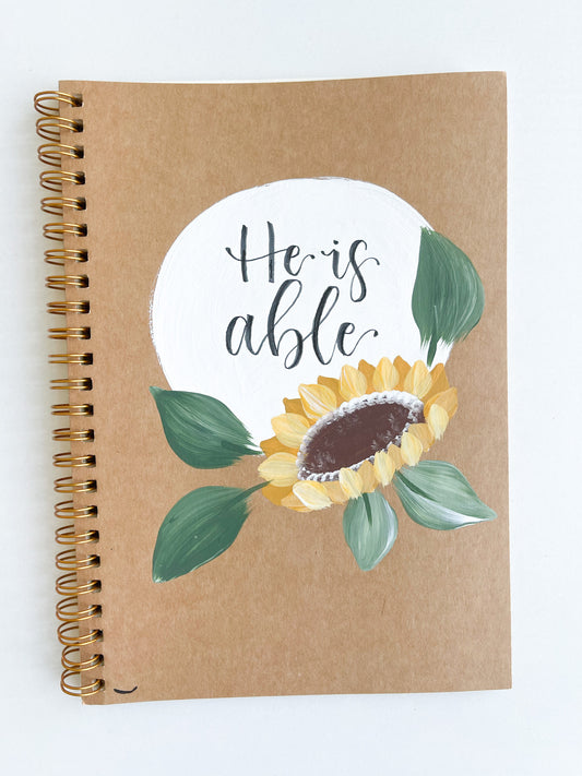 He is able, Hand-Painted Spiral Bound Journal