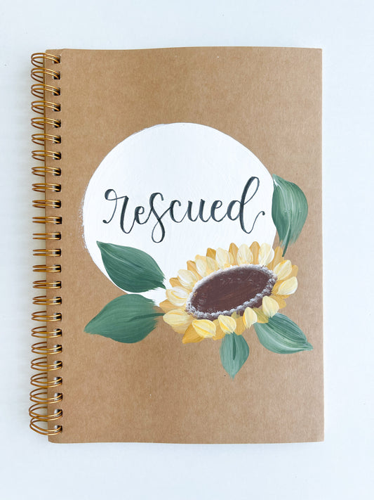 Rescued, Hand-Painted Spiral Bound Journal