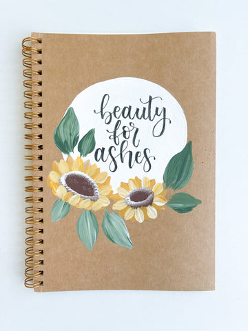 Beauty for ashes, Hand-Painted Spiral Bound Journal