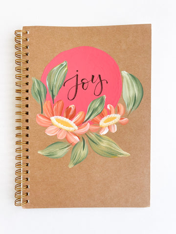 Joy, Hand-Painted Spiral Bound Journal