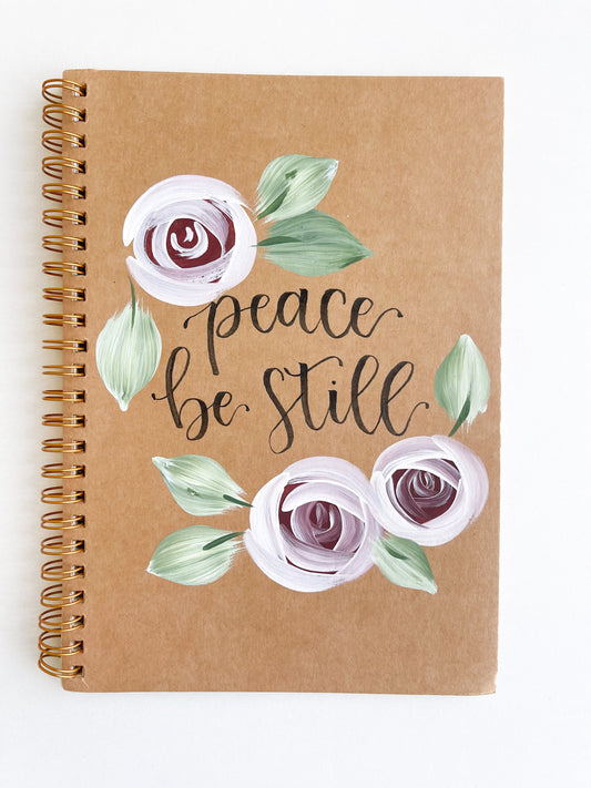 Peace be still, Hand-Painted Spiral Bound Journal