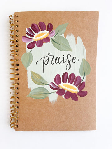 Praise, Hand-Painted Spiral Bound Journal