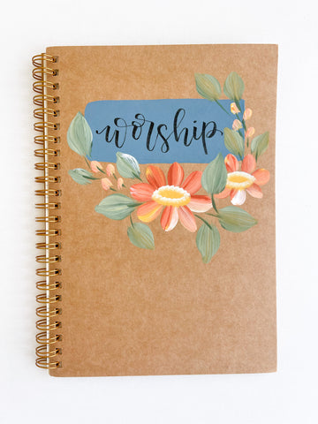 Worship, Hand-Painted Spiral Bound Journal