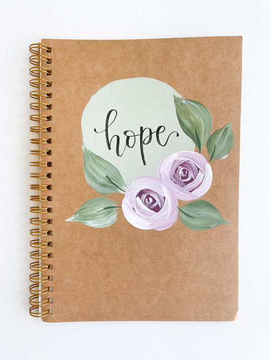 Hope, Hand-Painted Spiral Bound Journal