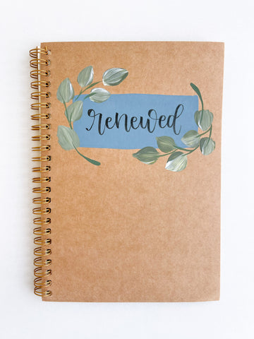 Renewed, Hand-Painted Spiral Bound Journal