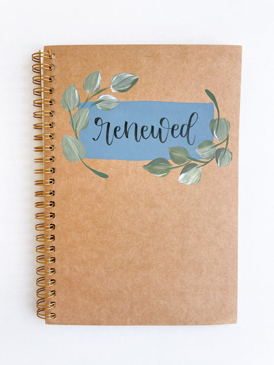 Renewed, Hand-Painted Spiral Bound Journal