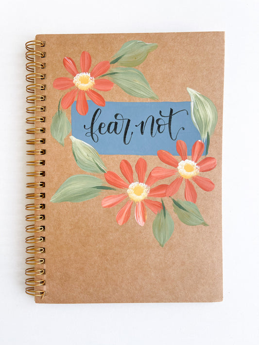 Fear not, Hand-Painted Spiral Bound Journal