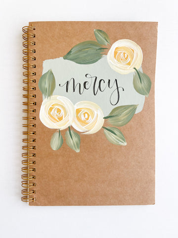 Mercy, Hand-Painted Spiral Bound Journal