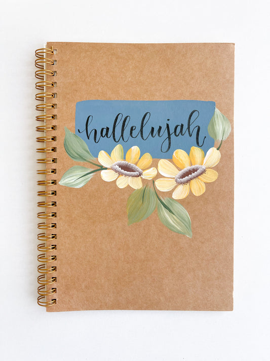 Hallelujah, Hand-Painted Spiral Bound Journal