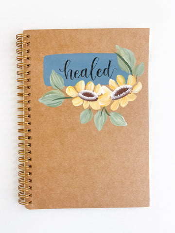 Healed, Hand-Painted Spiral Bound Journal