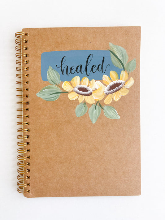 Healed, Hand-Painted Spiral Bound Journal