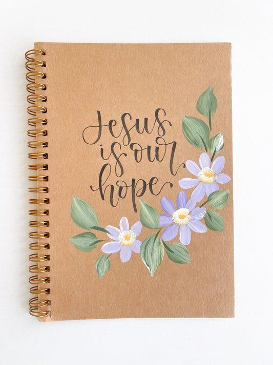 Jesus is our hope, Hand-Painted Spiral Bound Journal