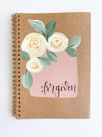 Forgiven, Hand-Painted Spiral Bound Journal