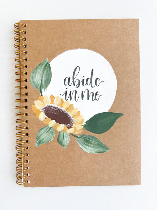 Abide in Me, Hand-Painted Spiral Bound Journal