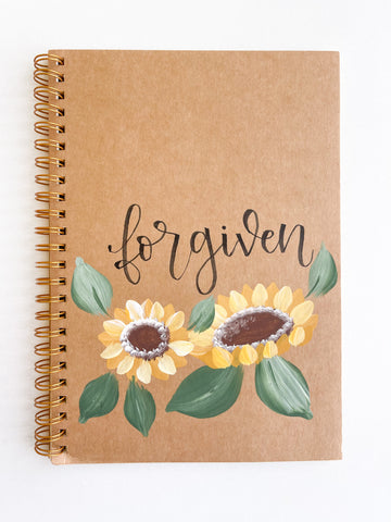 Forgiven, Hand-Painted Spiral Bound Journal