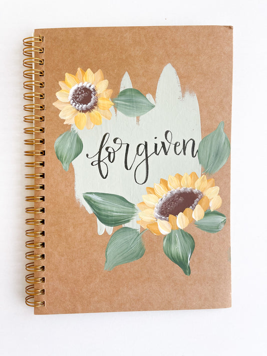 Forgiven, Hand-Painted Spiral Bound Journal