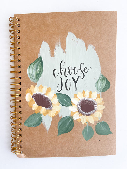 Choose joy, Hand-Painted Spiral Bound Journal