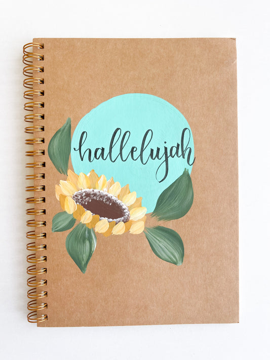 Hallelujah, Hand-Painted Spiral Bound Journal