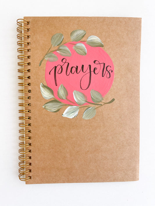 Prayers, Hand-Painted Spiral Bound Journal